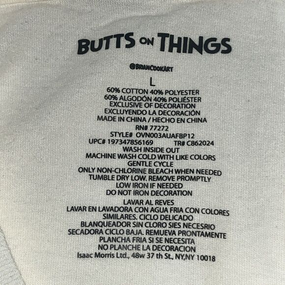 Butts On Things Burgers and Fries Graphic T Shirt Ivory - Picture 7 of 8